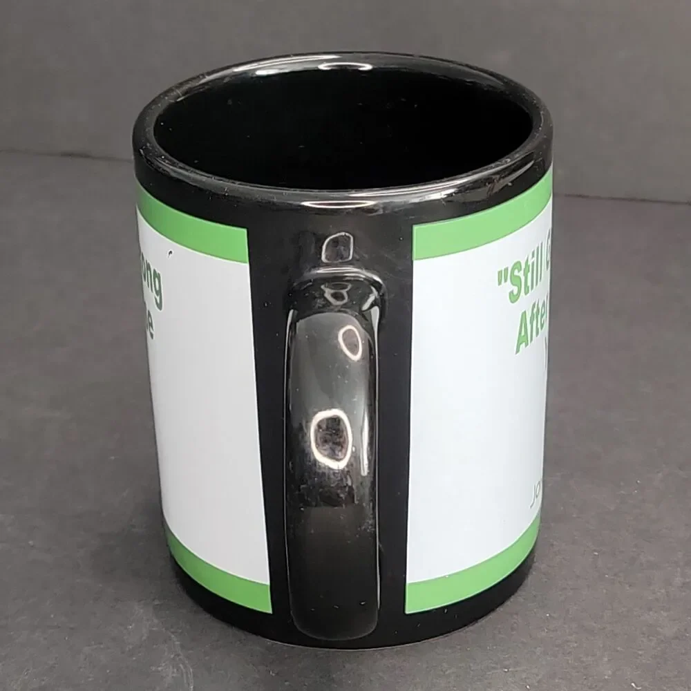 Vintage Enesco John Deere Coffee Mug Cup Still Going Strong Black Ceramic